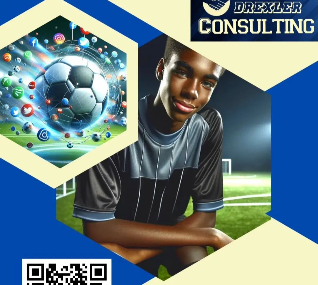 fußballspieler schießt auf tor, werbung für das ebook sozial media for football talents
